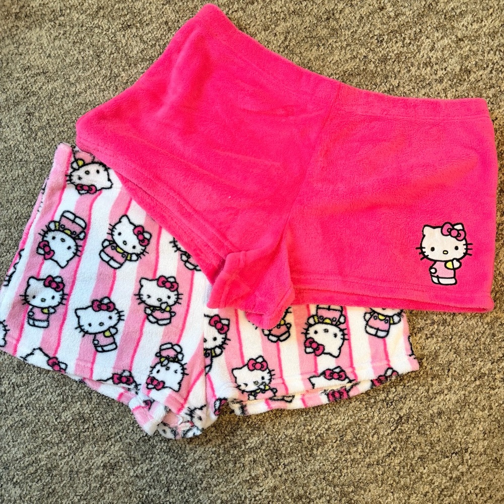 Set of 2 Hello Kitty Plush Pink Sleep Pajama Shorts XL